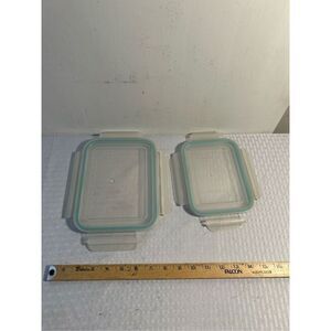 2 Glasslock lids lot‎ 8"x6 and 5x7"